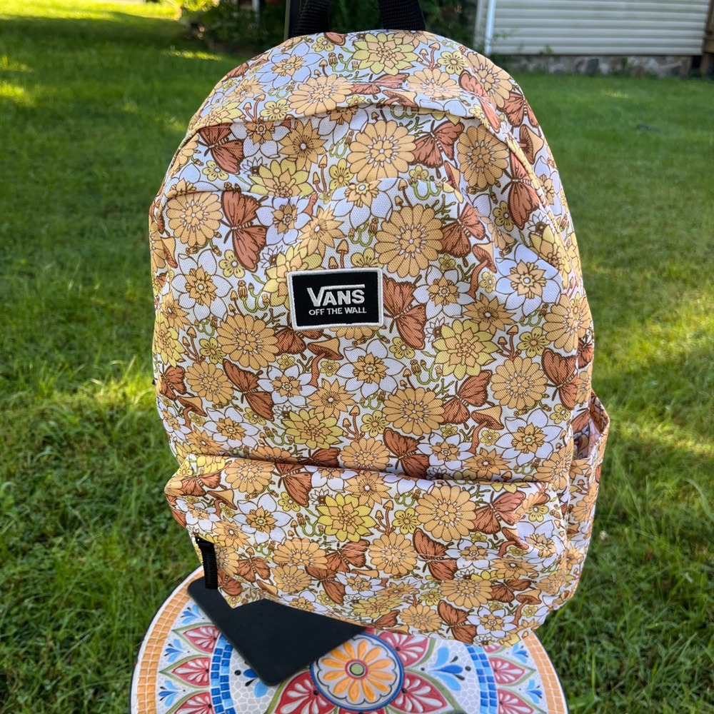 Vans Old Skool H2O Backpack Trippy Floral Flowers Butterflies Mushrooms Retro